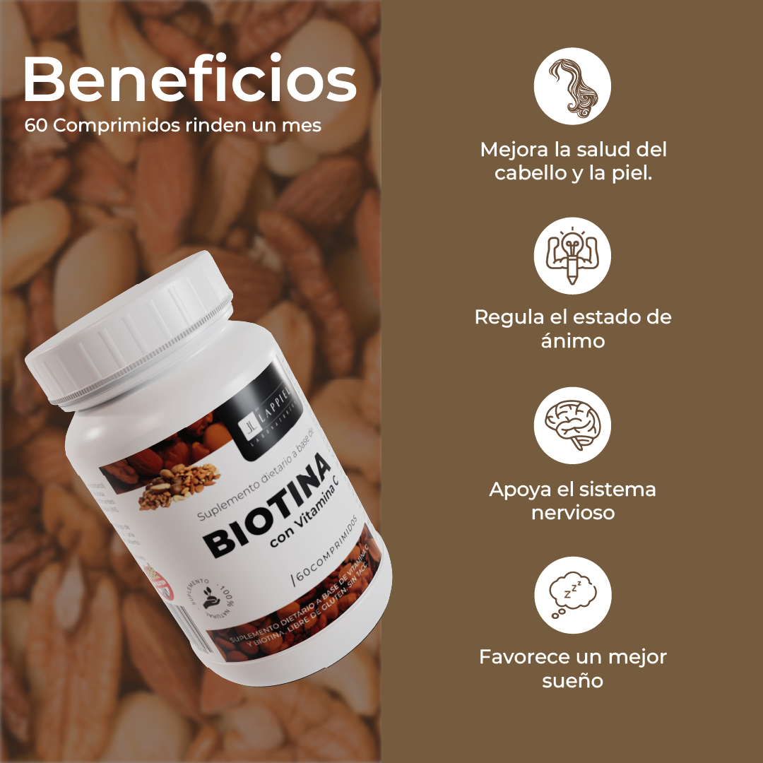 Biotina + Vitamina C By Lappiel x 60 Comprimidos