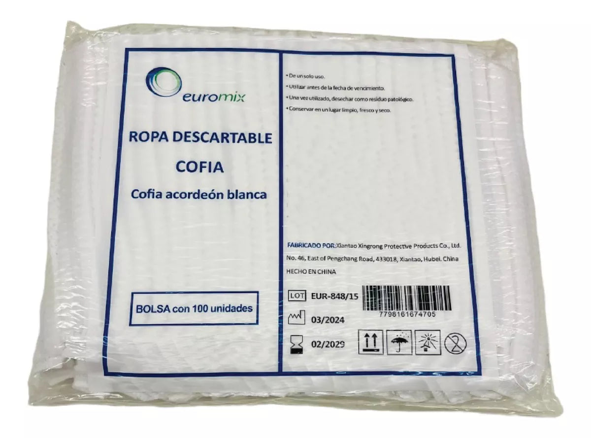 Cofia Plisada Friselina Euromix x 100 Unidades