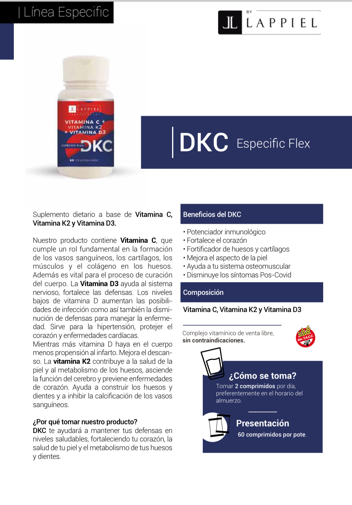 DKC Especific Flex ByLappiel x 60 comprimidos