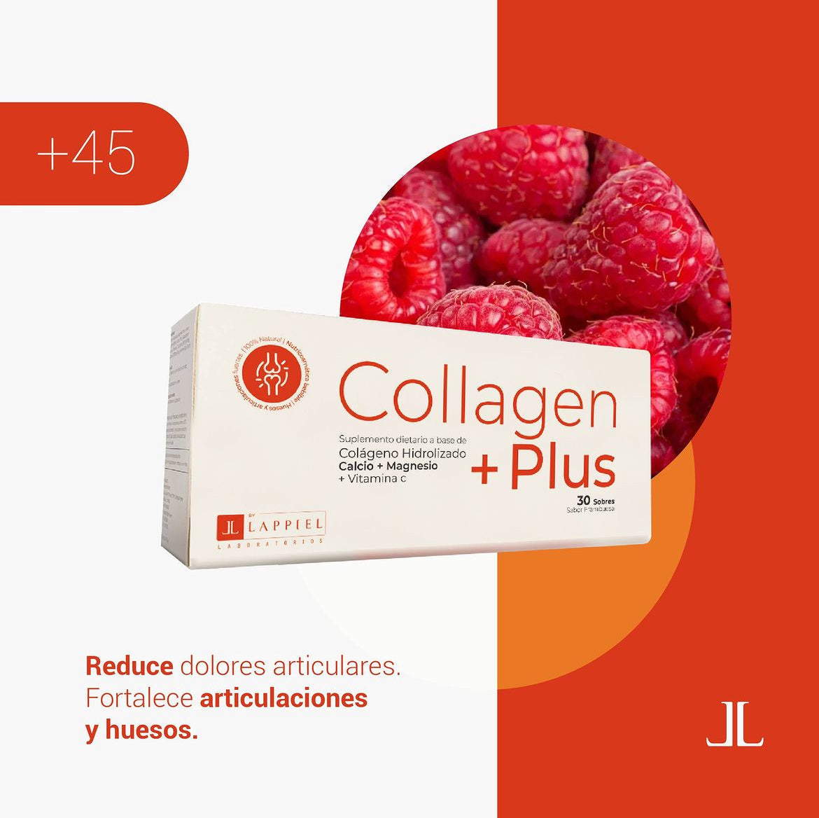 Collagen +Plus ByLappiel Colágeno Hidrolizado Vit C Calcio Citrato de Magnesio x30 Sobres