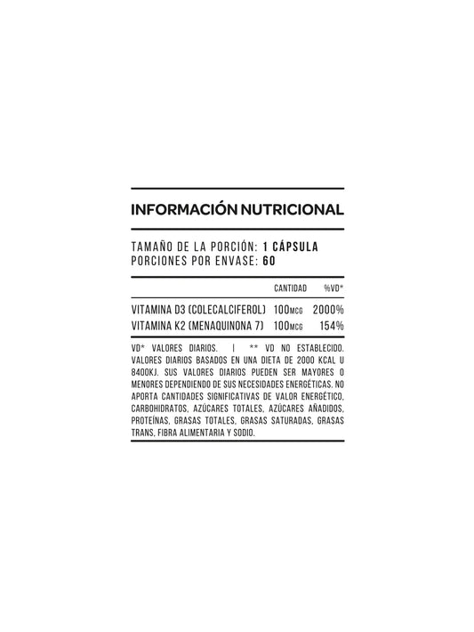 Vitaminas K2+D3 Star Nutrition x 60 Cápsulas