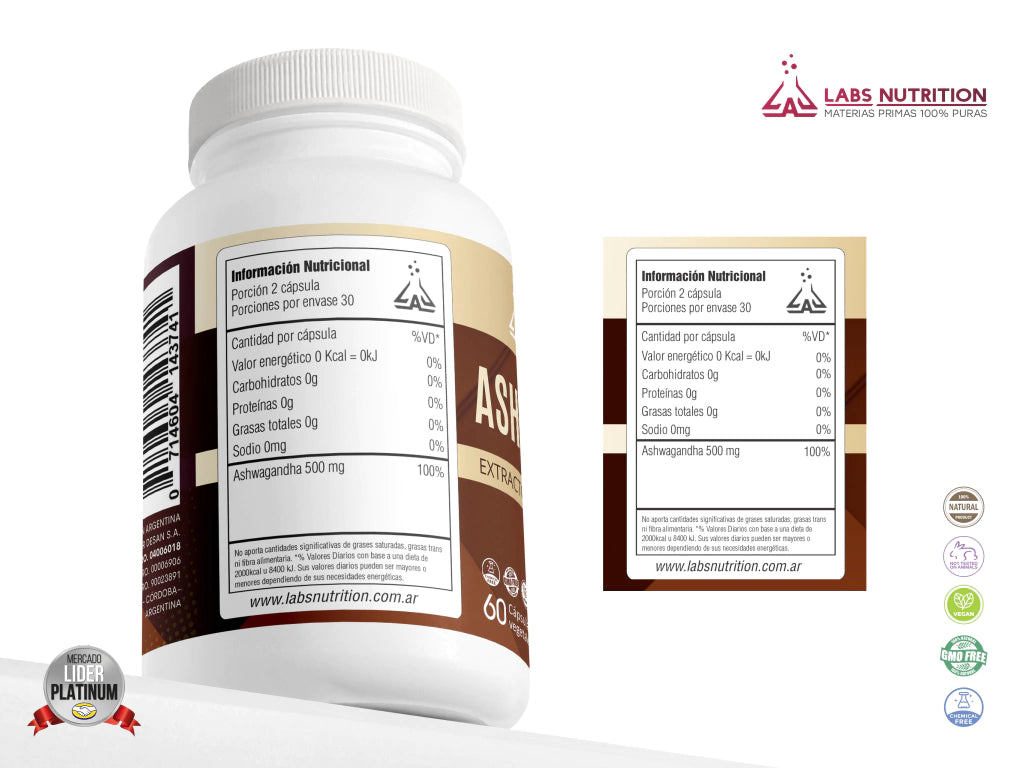 Ashwagandha Labs Nutrition x 60 Cápsulas