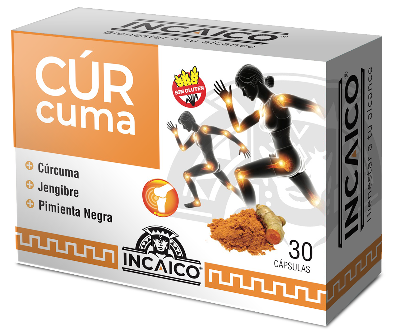 Cúrcuma + Pimienta + Jenjibre Incaico x 30 Caps
