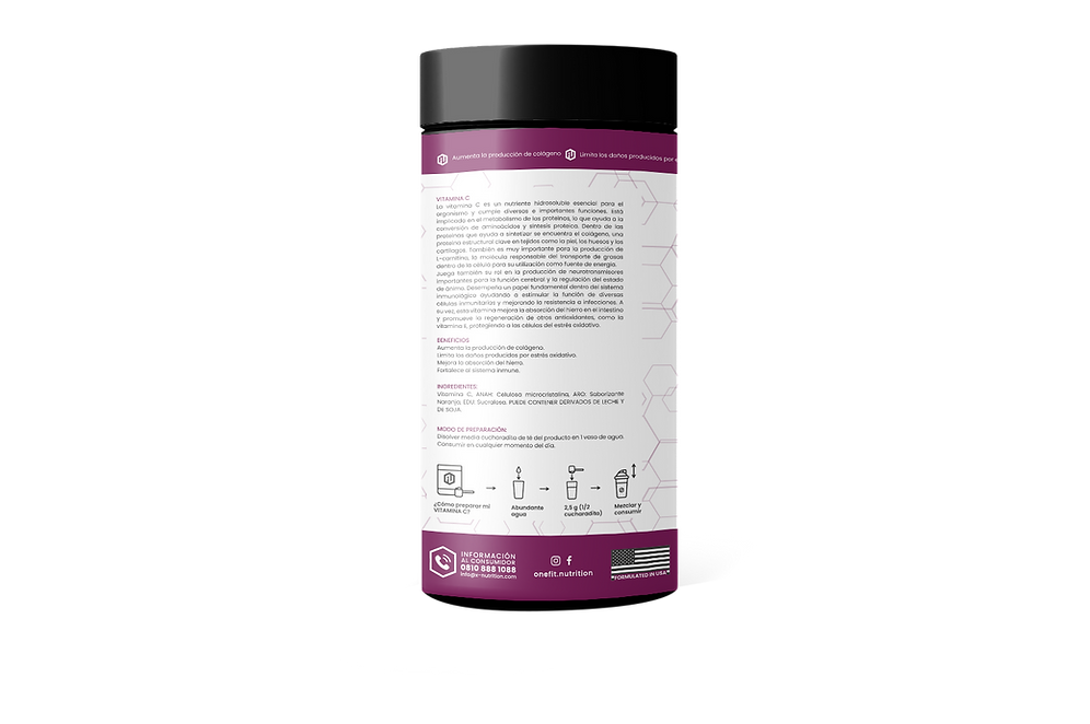 Vitamina C 1 Gr One Fit En Polvo 150 Gr Sabor Naranja