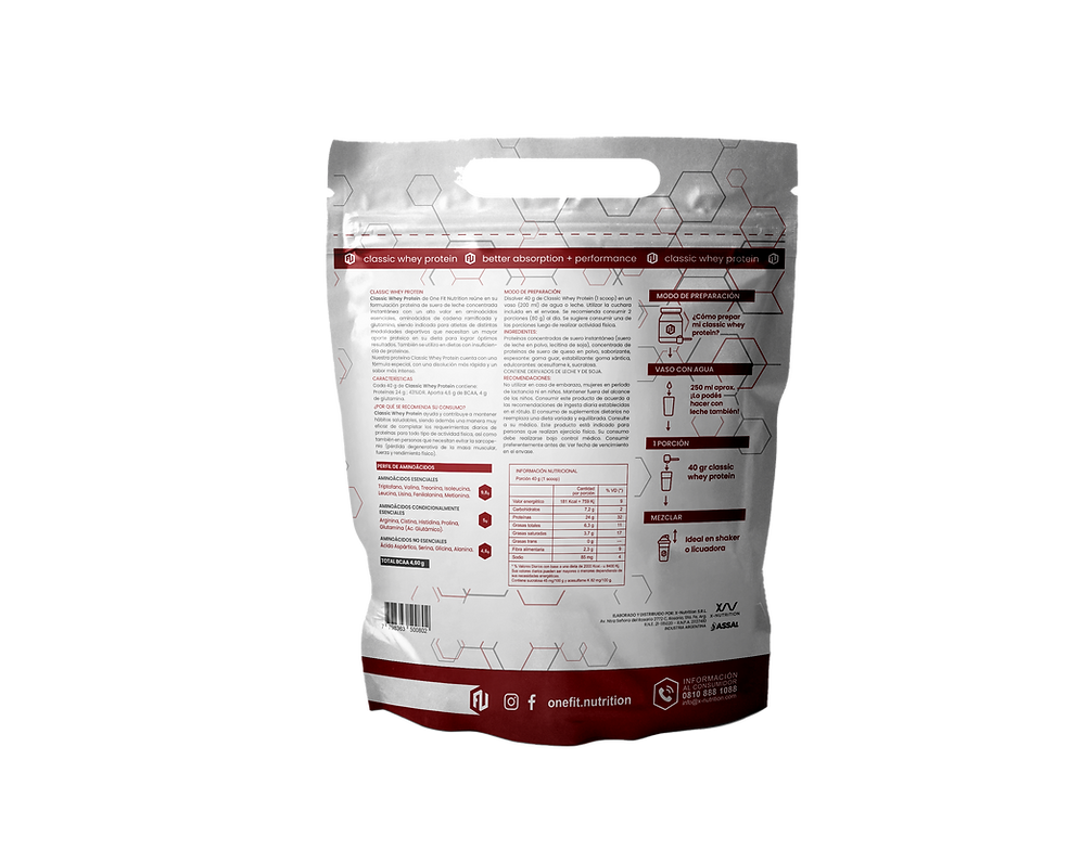 Classic Whey Protein One Fit Vainilla Doypack 2 Lbs (907 Gr)