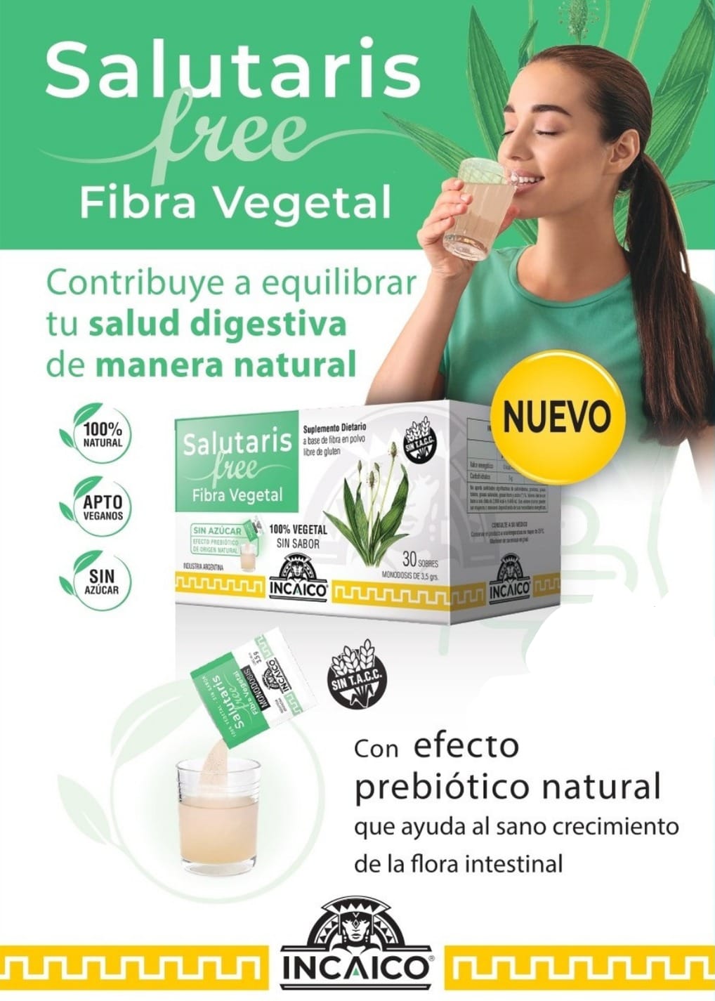 Salutaris Free Fibra Vegetal Psyllium Incaico x 30 Sobres