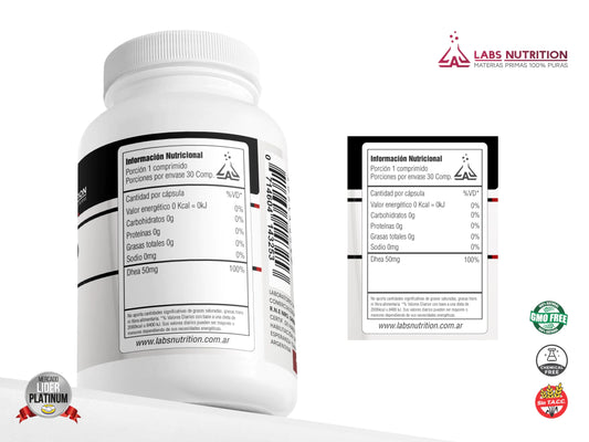 DHEA Precursor Testosterona y Estrógeno Labs Nutrition x 30 Comprimidos