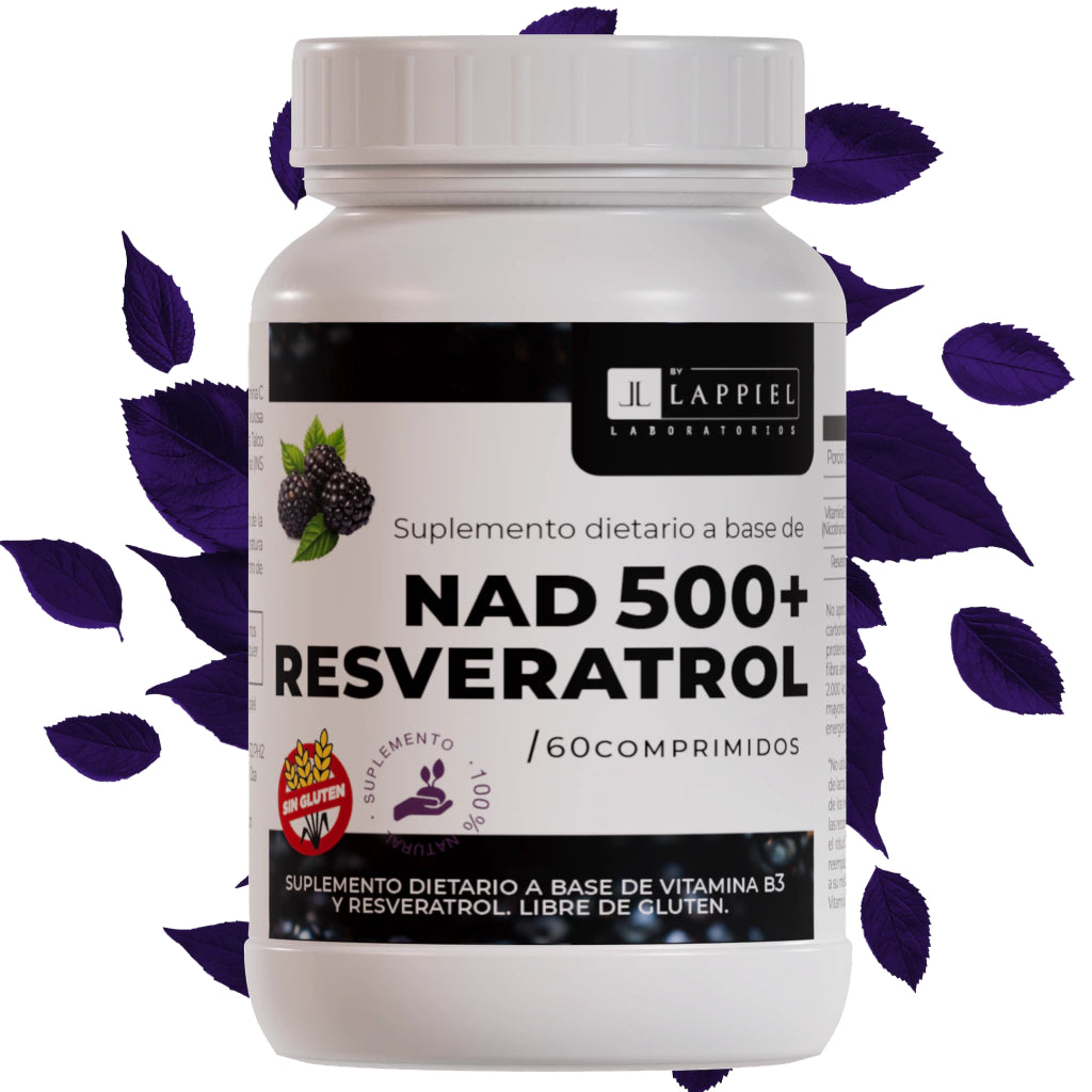 NAD + Resveratrol Antienvejecimiento By Lappiel x 60 Comprimidos