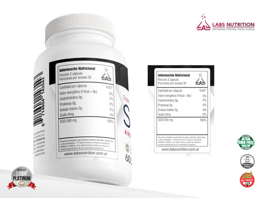 SOD Superóxido Dismutasa Labs Nutrition x 60 Cápsulas