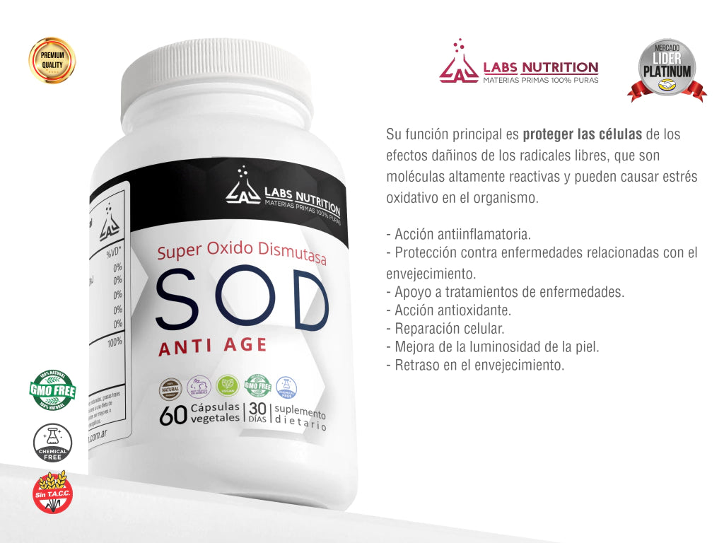SOD Superóxido Dismutasa Labs Nutrition x 60 Cápsulas