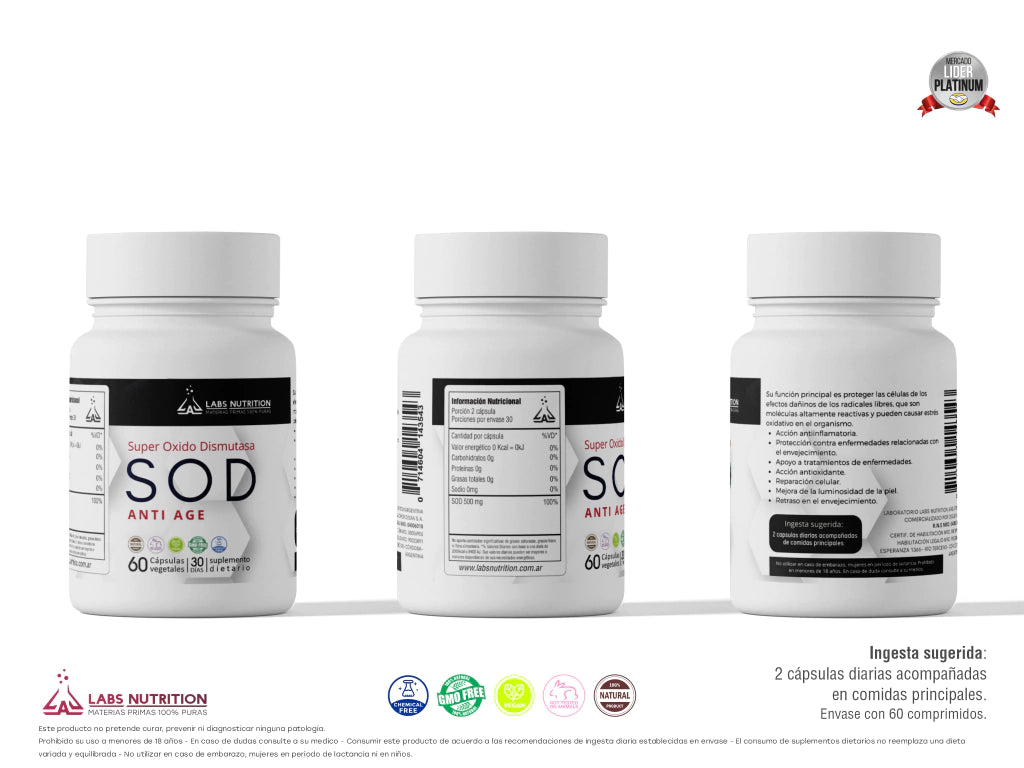 SOD Superóxido Dismutasa Labs Nutrition x 60 Cápsulas