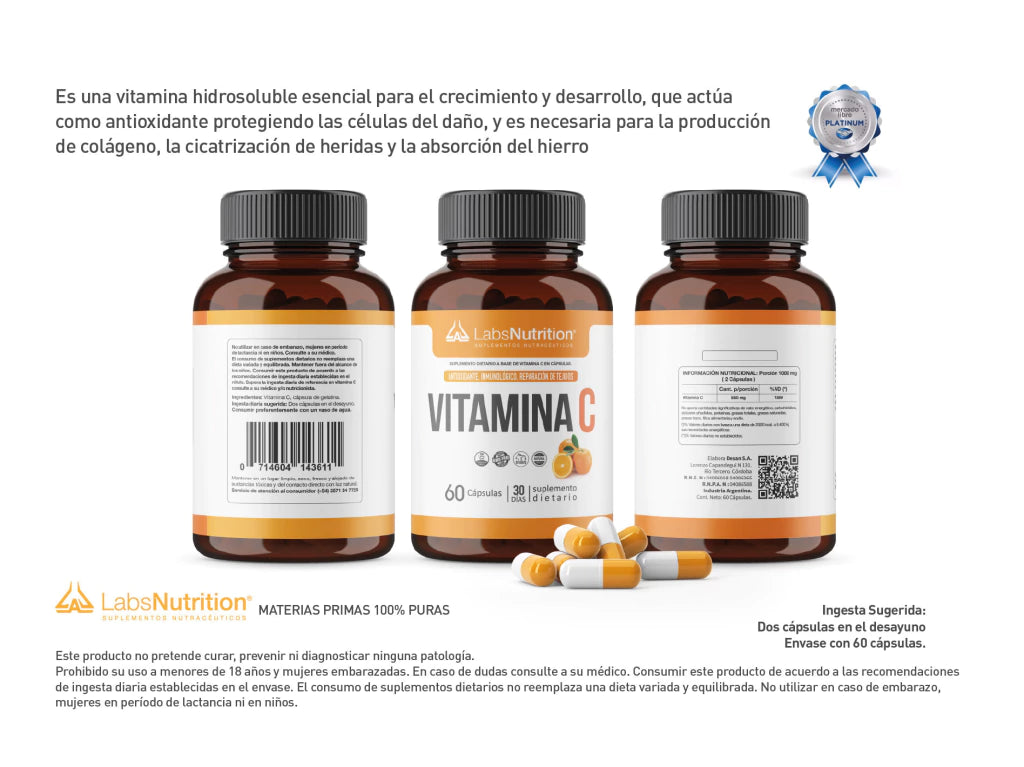 Vitamina C Labs Nutrition x 60 Cápsulas