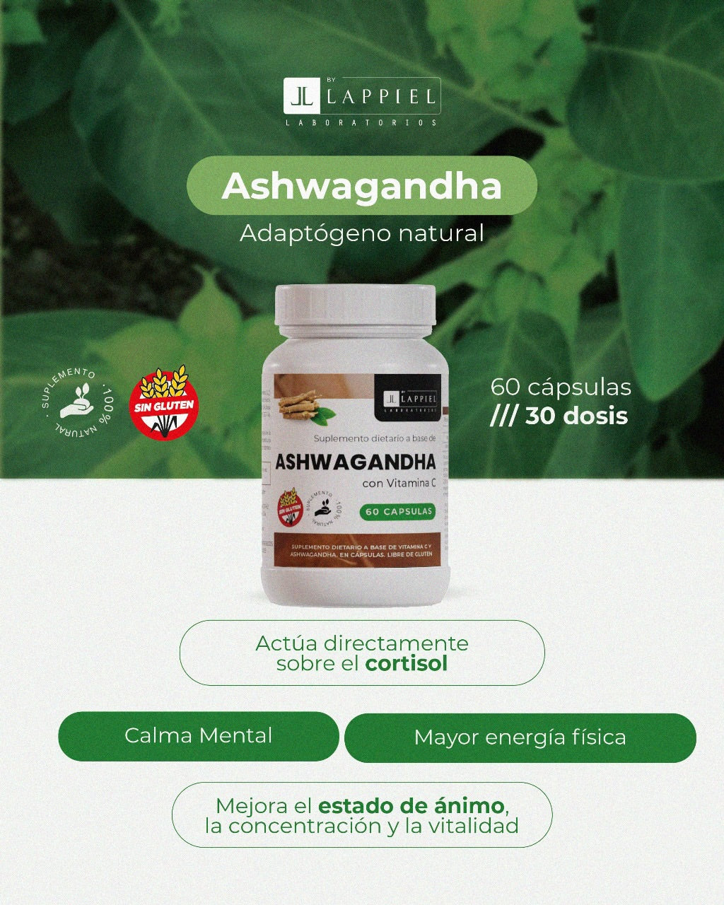 Ashwagandha Lappiel x 60 Cápsulas