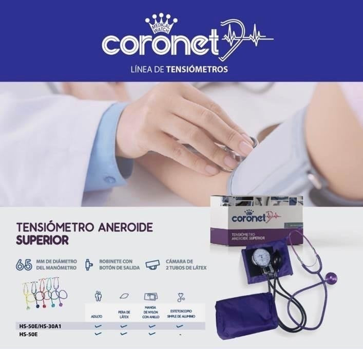 Coronet Tensiometro Aneroide Superior Con Estetoscopio