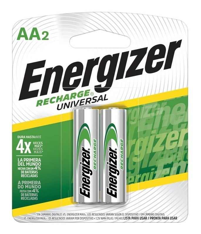 Pilas Energizer AA X 2 Recargables Para Mapas Holter Y Omron