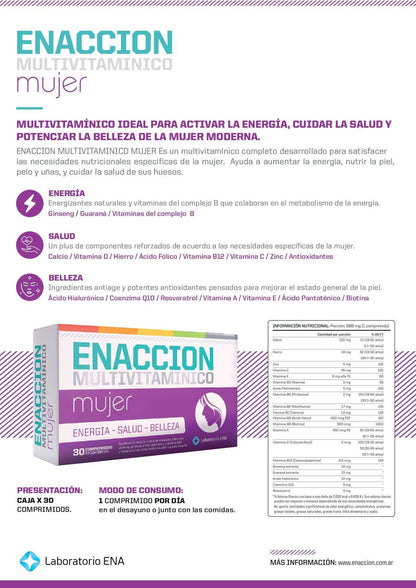 Enaccion Multivitaminico Mujer x30 Comp. Ena