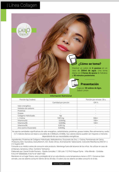 Collagen Mega By Lappiel Colágeno Pelo y Uñas x30 Sobres