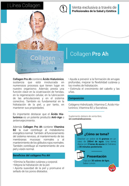 Collagen Pro AH By Lappiel Colágeno Hidrolizado Vit C Ácido Hialurónico x30 Sobres