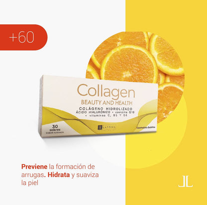 Collagen Beauty & Health By Lappiel Colágeno Hidrolizado Ac Hialurónico Q10 Vit C B5 B6 x30 Sobres