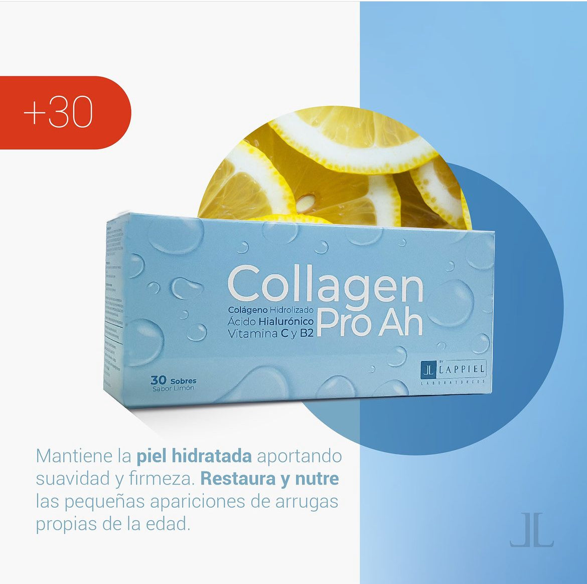 Collagen Pro AH By Lappiel Colágeno Hidrolizado Vit C Ácido Hialurónico x30 Sobres