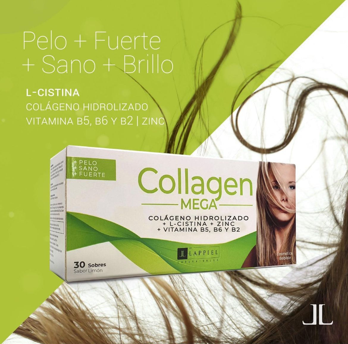 Collagen Mega By Lappiel Colágeno Pelo y Uñas x30 Sobres