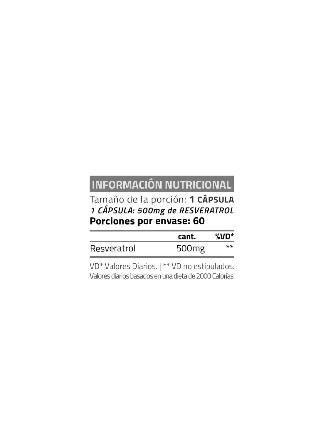 Resveratrol 500 Star Nutrition x 60 Cápsulas