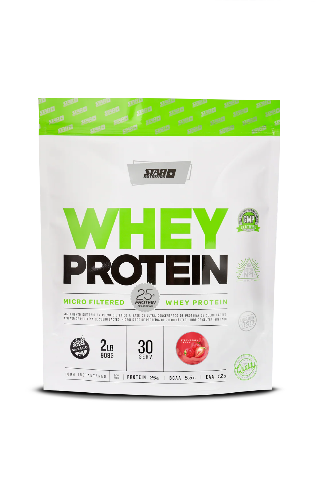 Whey Protein Star Nutrition Doypack Frutilla 2 Lb (908 Gr)