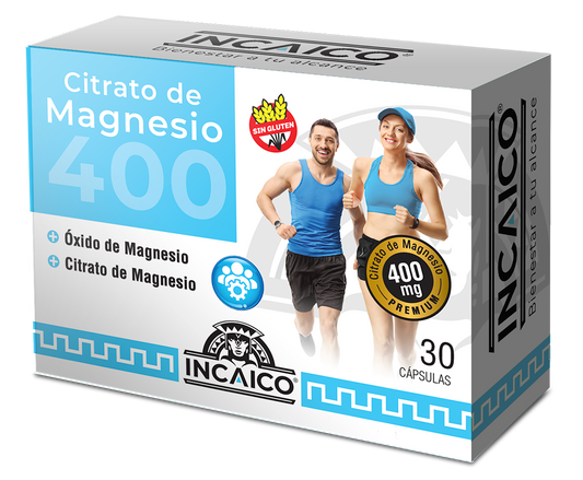 Citrato de Magnesio 400 Incaico x 30 Caps