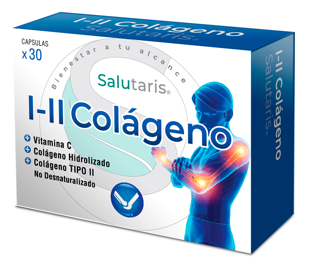 Colágeno Salutaris Hidrolizado + Vit C + Colageno Tipo I + Tipo 2 x 30 Caps