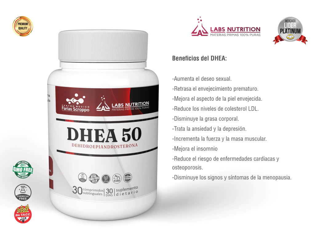 DHEA Precursor Testosterona y Estrógeno Labs Nutrition x 30 Comprimidos