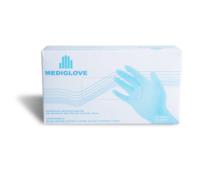 Guantes Mediglove Nítrilo Azul Caja X 100 Unidades