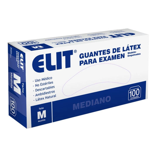 Guantes Latex De Examinacion Elit X100 Un