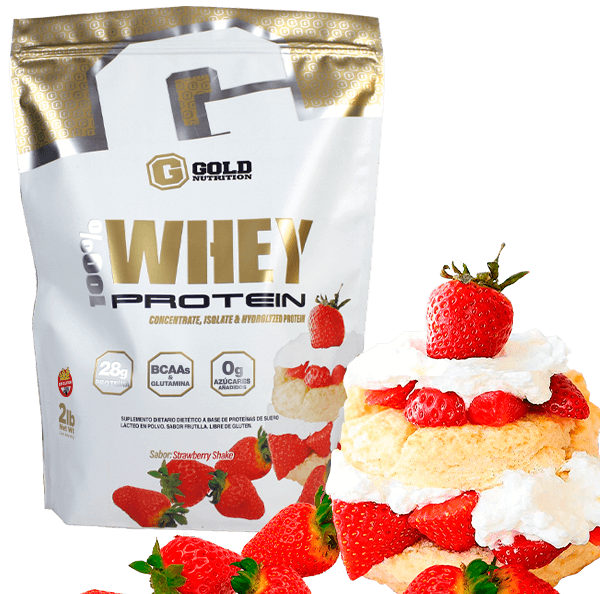 100% Whey Protein Gold Nutrition Frutilla 2.0 Lb (907 Gr)