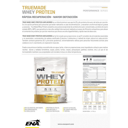 TrueMade Whey Protein Ena Frutilla 1 Lb (453 Gr)