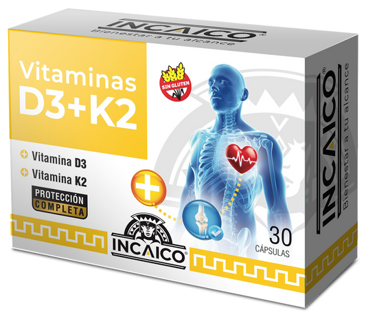 Vitamina D3 + K2 Incaico x 30 Caps