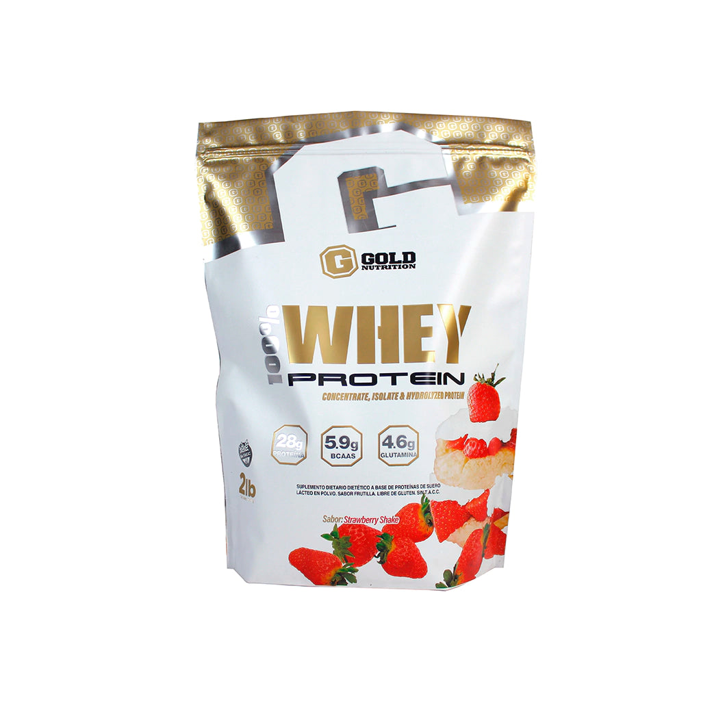 100% Whey Protein Gold Nutrition Frutilla 2.0 Lb (907 Gr)