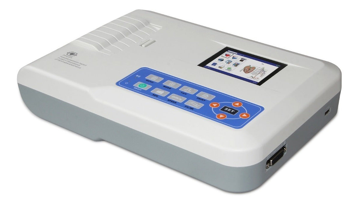 Electrocardiógrafo digital portátil, 3 canales, ECG, Pantalla LCD, Sistema de impresión, ECG300G
