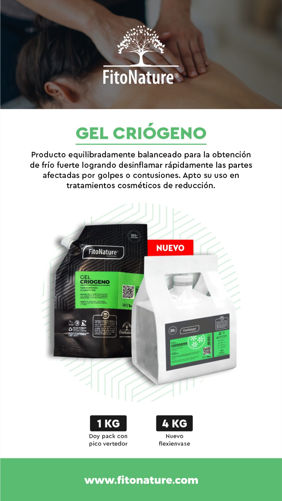 Gel Criógeno Fitonature Doy Pack 1Kg  Calidad Profesional