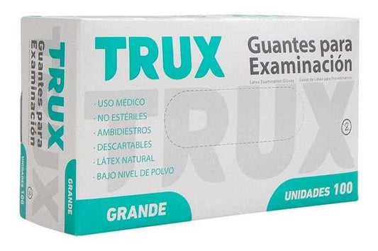 Guantes Latex De Examinacion Trux X100 Un